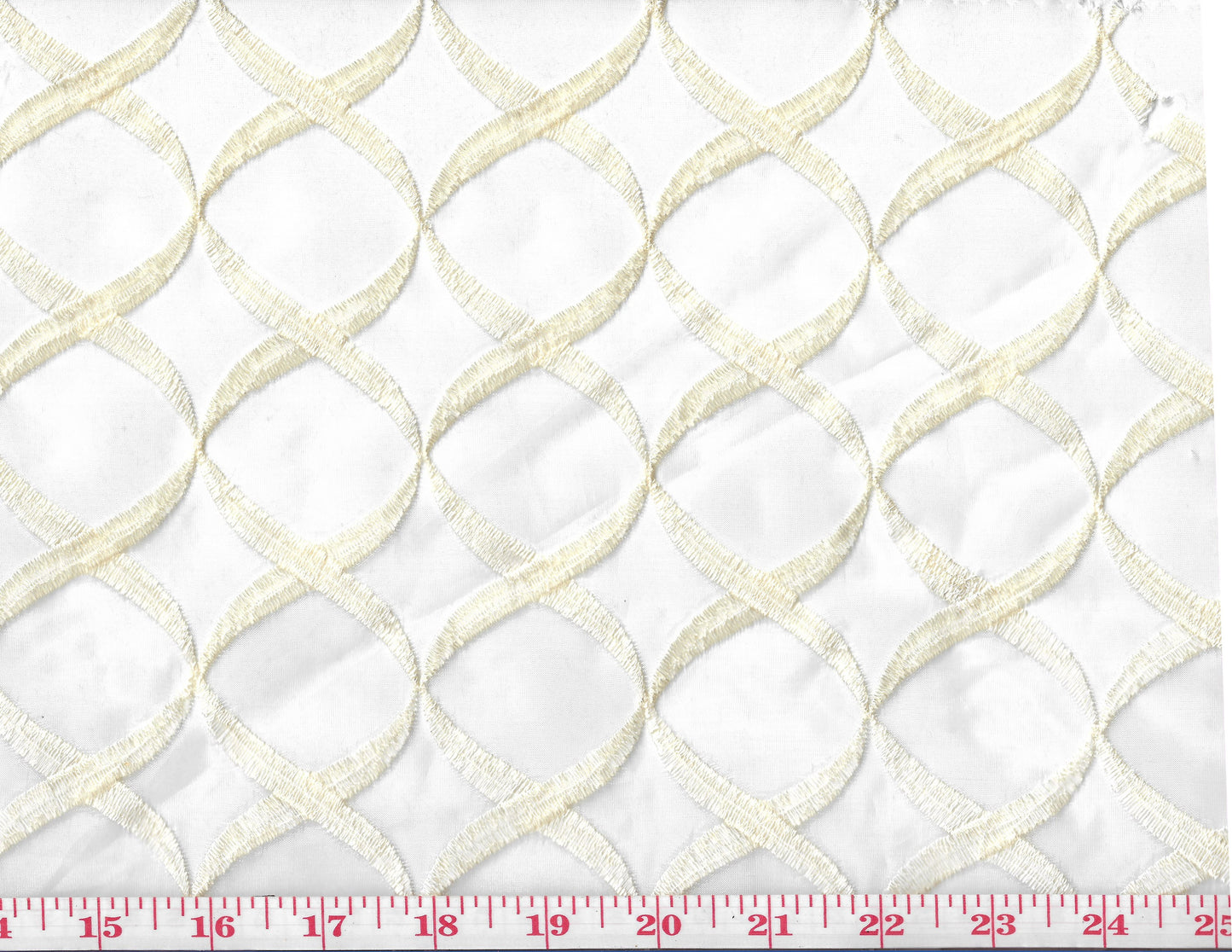 Ventura CL Cream Embroidered Sheer Drapery Fabric by Western Textiles